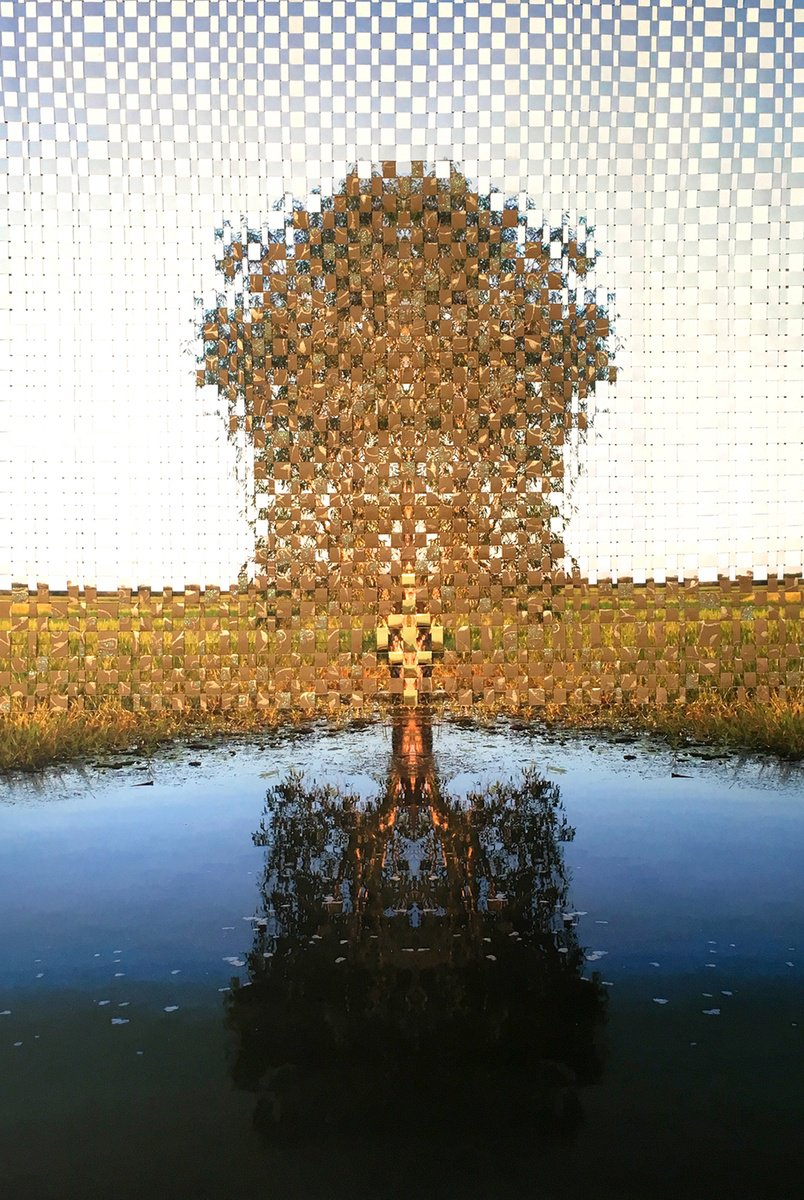 Abstract Landscape Collage By Jennifer Bell, 20 X 31, Woven Family Tree, Original Artwork