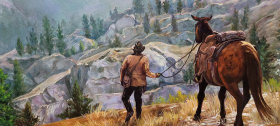 Arthur's Recreation,Landscape,Cowboy, Contemporary, realism