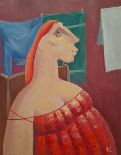Lady in red by Gegham Hunanyan