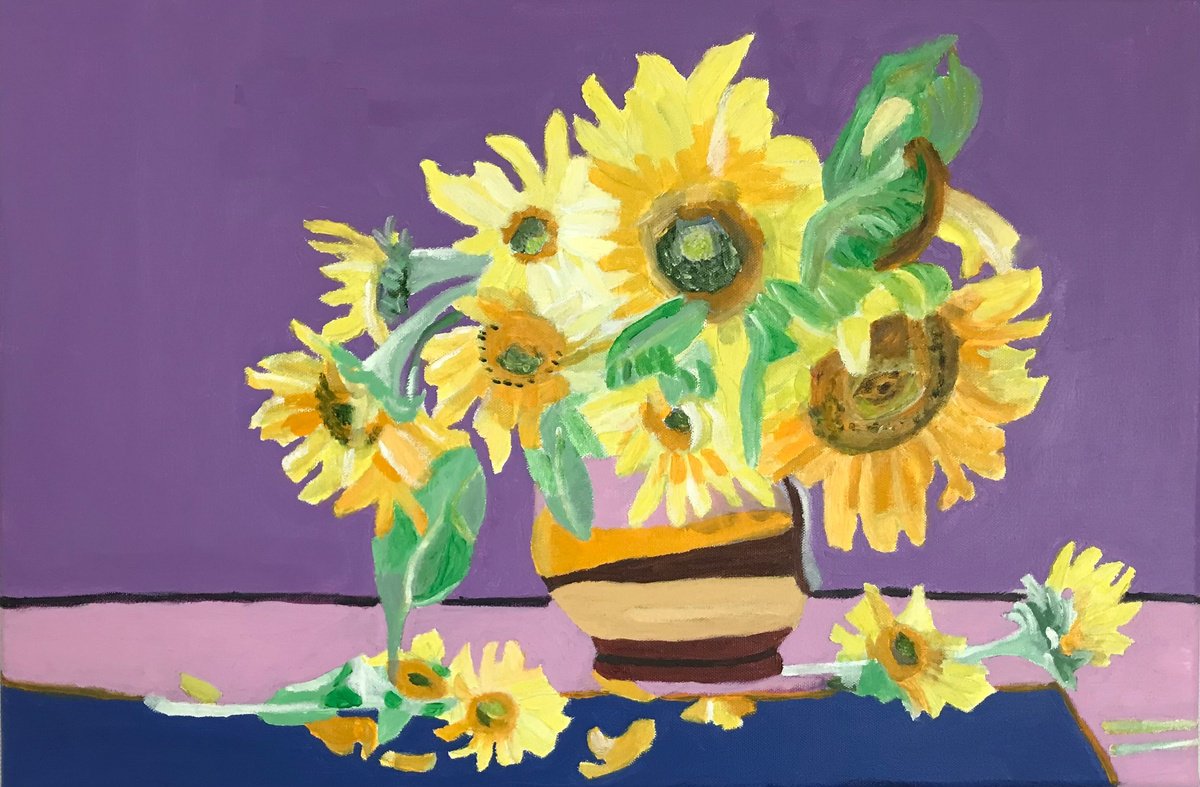 Sunflowers in a vase by Wolfgang Foste
