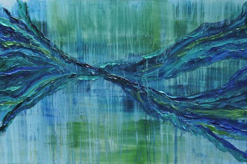 study in blue and green by Linda Mooney