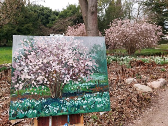 Spring landscape "Blooming garden"