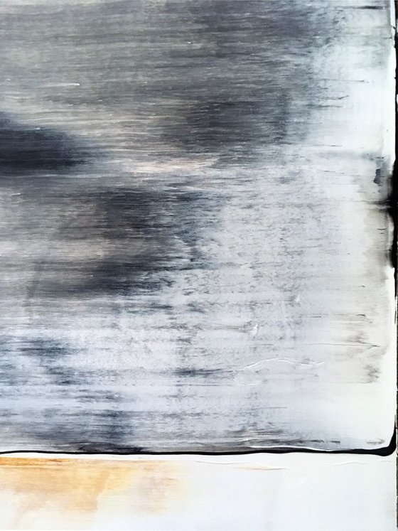 "Holding It In" - Original PMS Abstract Acrylic Painting On Reclaimed Wood - 12" x 13"