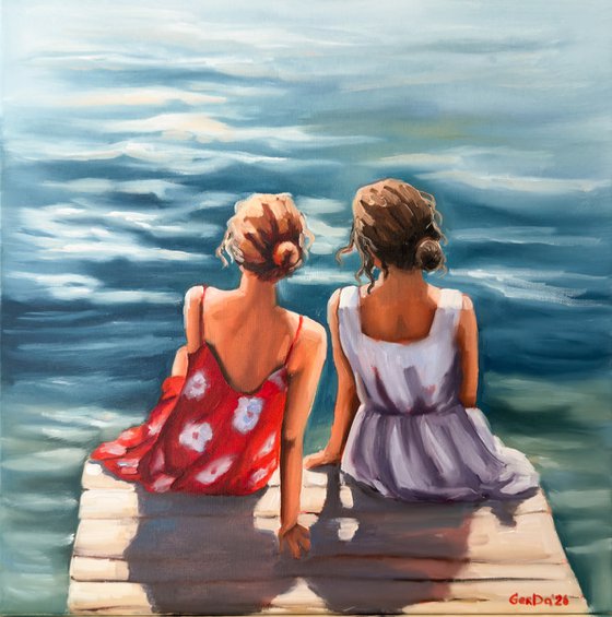 Two Women by the Ocean