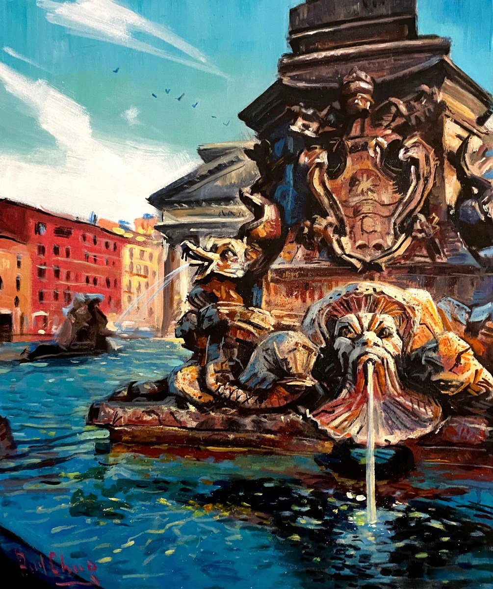 Impressionistic Cityscapes Acrylic Painting By Paul Cheng, 20 X 24", Symphony Of Light And Water, Original Artwork