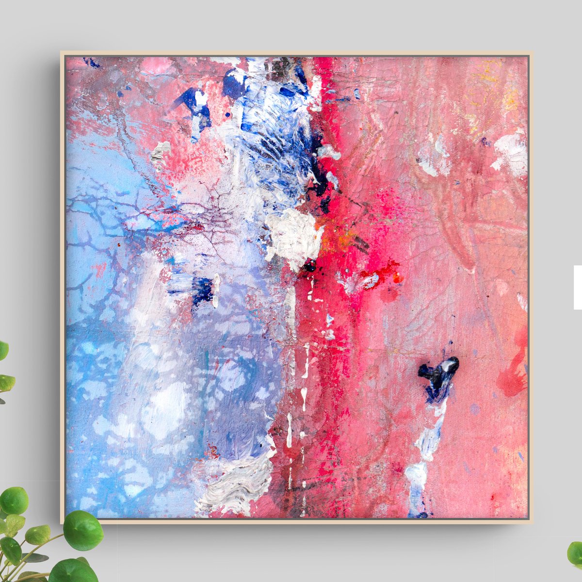 Organic Abstract Acrylic Painting By Adriano Ribeiro, 12 X 12, Linda, Original Artwork