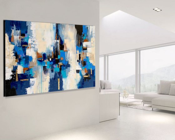 True Destiny - XL LARGE,  ABSTRACT ART – EXPRESSIONS OF ENERGY AND LIGHT. READY TO HANG!