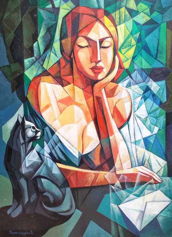 Catwoman(60x80cm,  oil painting, ready to hang)