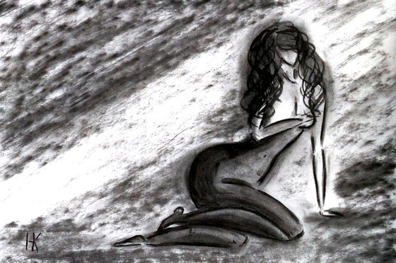 Woman Nude Charcoal art