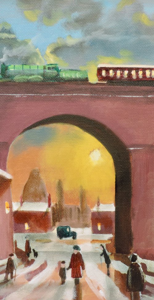 winter street scene light through the arches by Gordon Bruce