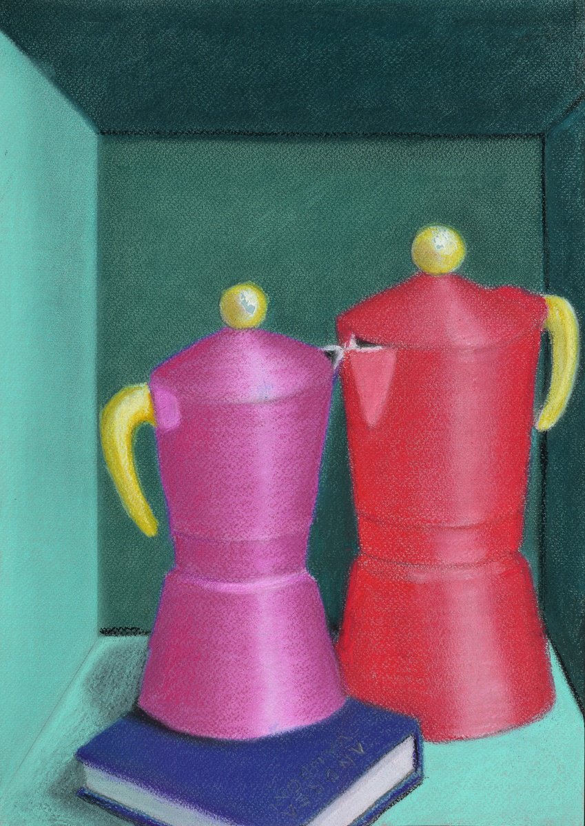 Impressionistic Still Life Pastel Drawing By Andrea Vandoni, 13 X 17, A Kiss In The Box, Original Artwork