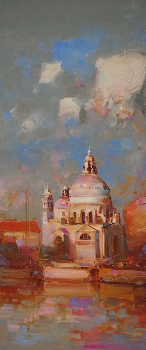 Venice in Gold Original oil painting  Handmade artwork One of a kind Large Size by Vahe Yeremyan