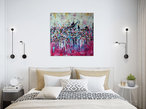 HAPPY DAY - Large Modern Abstract Palette knife Urban art