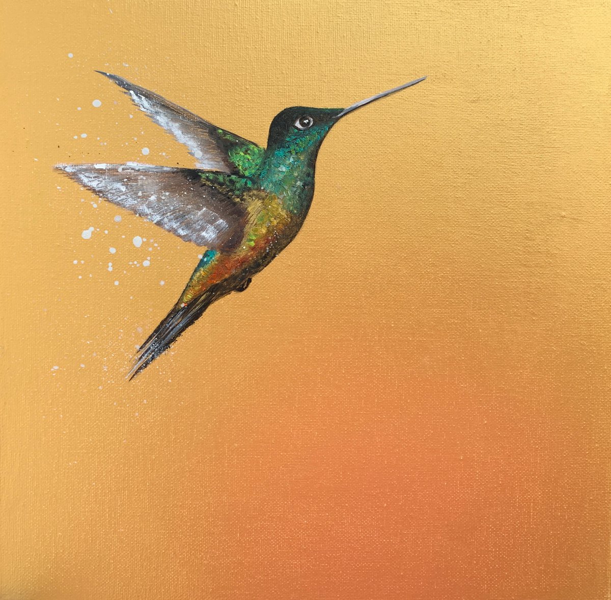 Hummingbird on Gold by Laure Bury