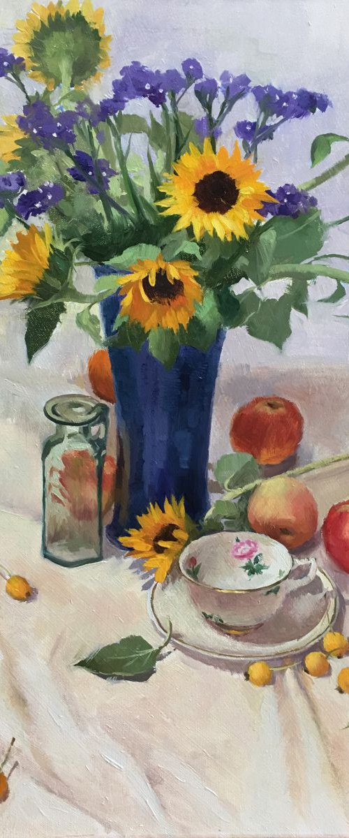 Still Life with Sunflowers by Ling Strube
