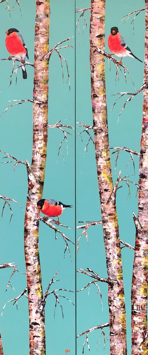 Winter hearts (diptych) by Lena Smirnova