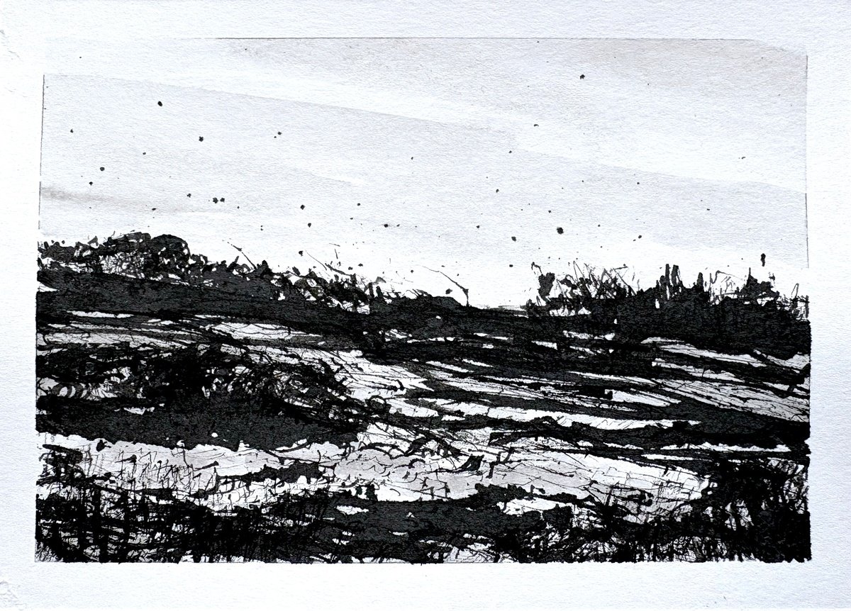 Expressive Ink Drawing , Scrubland By Steve Potts, 6 X 4, Artwork For Sale On Artfinder