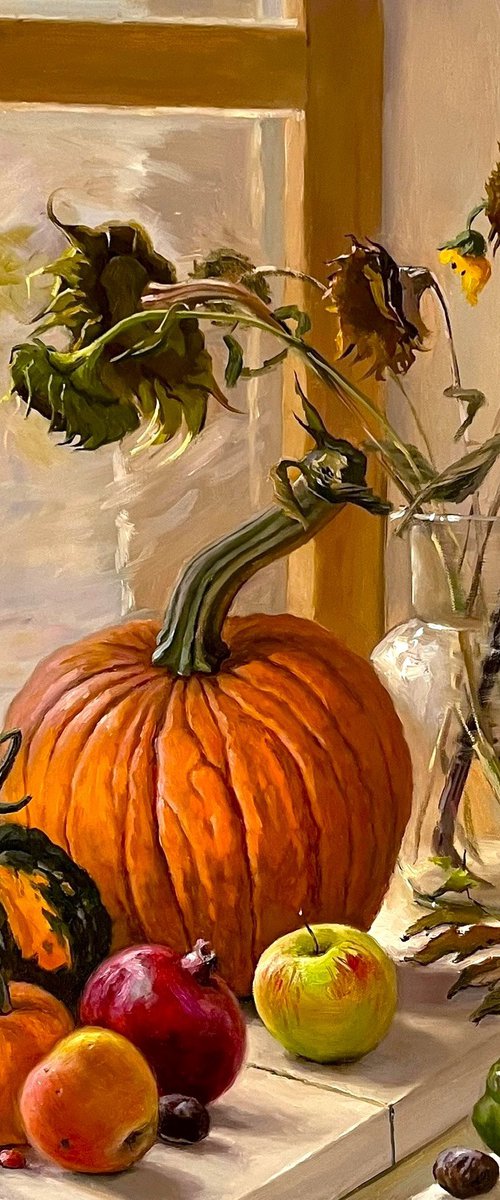 Pumpkin Still Life by Evgeniia Mekhova