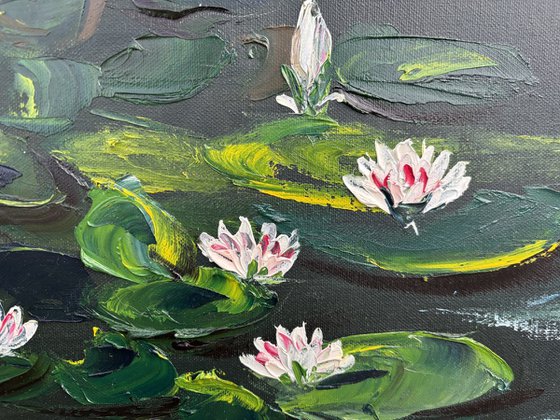 Waterlilies. Pleinair painting