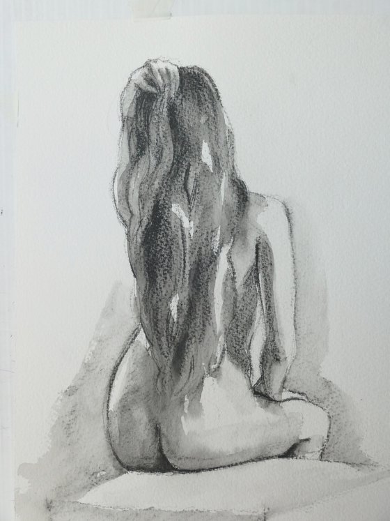 Seated female nude