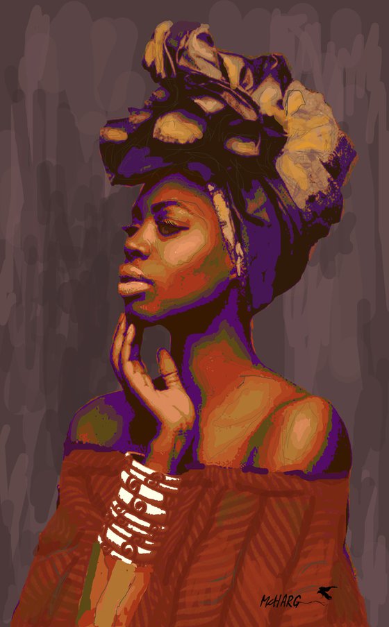 AFRICAN BEAUTY 5   31"X47"