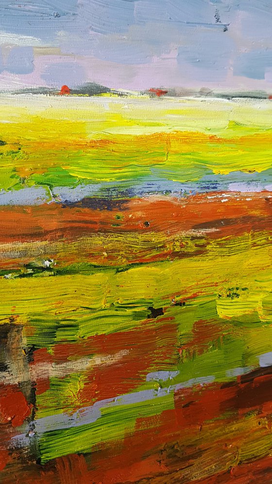 Positive abstract summer color landscape