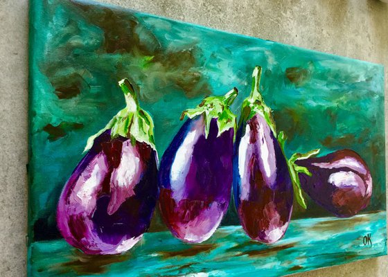 Aubergines. Still life.