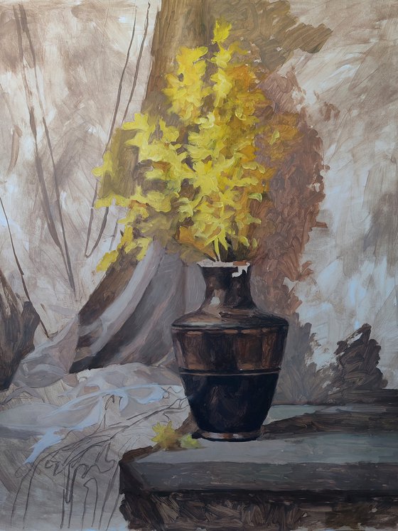 Yellow Flowers in a Vase
