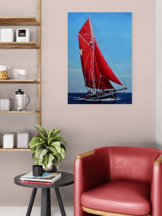 Red sailboat
