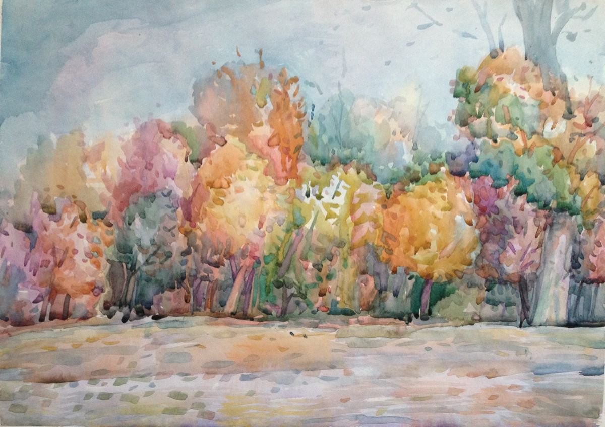 October trees by Roman Sergienko