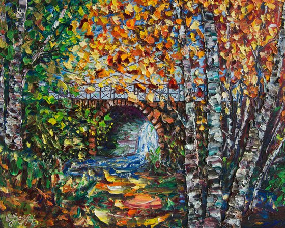 Leisure Path  ( PALETTE KNIFE Oil Painting On Canvas )