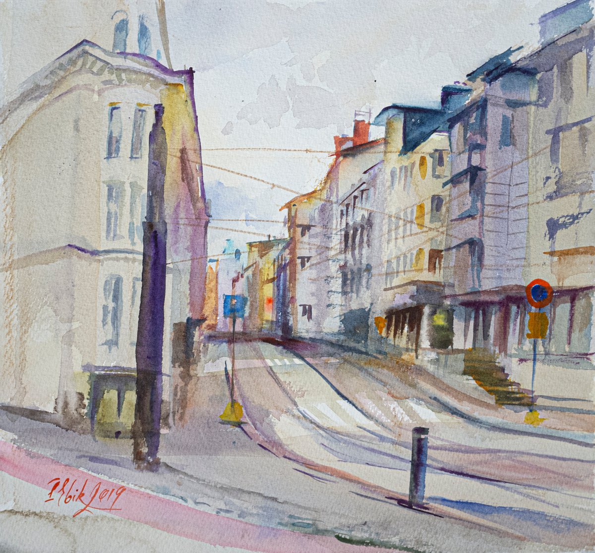 Plein air sketch of Helsinki. Finland by Irina Bibik-Chkolian