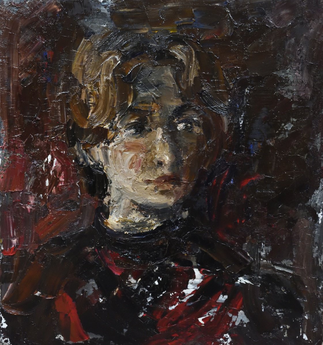 Expressive Oil Painting , Masha By Stanislava Cherkasova, 24 X 26, Artwork For Sale On Artfinder