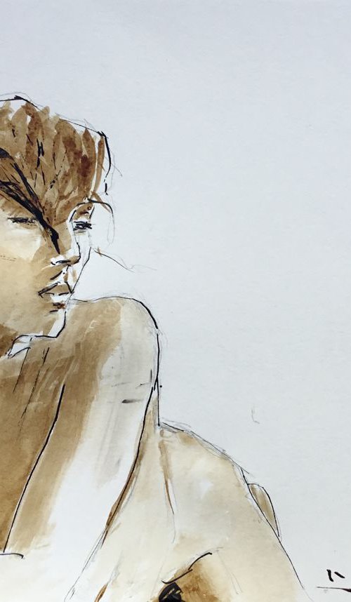 Nude with ink 2 by Dominique Dève