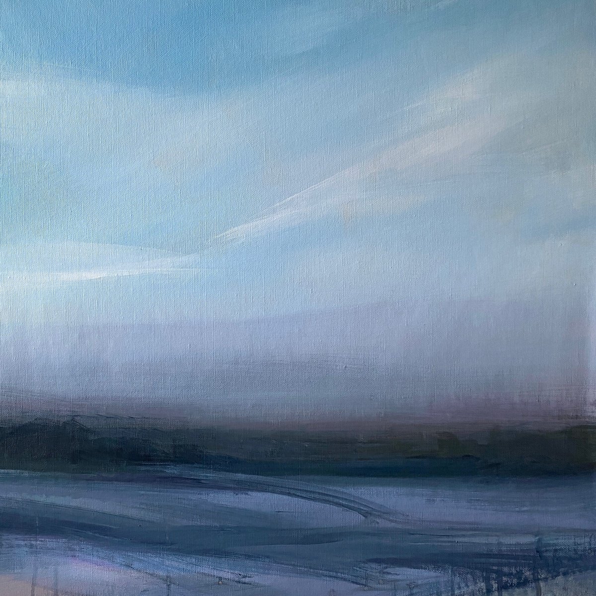 Impressionistic Landscape Acrylic Painting By Helen Mount, 16 X 16, Breathe Slowly/6, Original Artwork