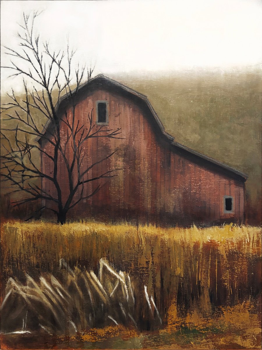 Impressionistic Landscape Oil Painting By Bruce Dean, 12 X 16, English Gambrel, Original Artwork