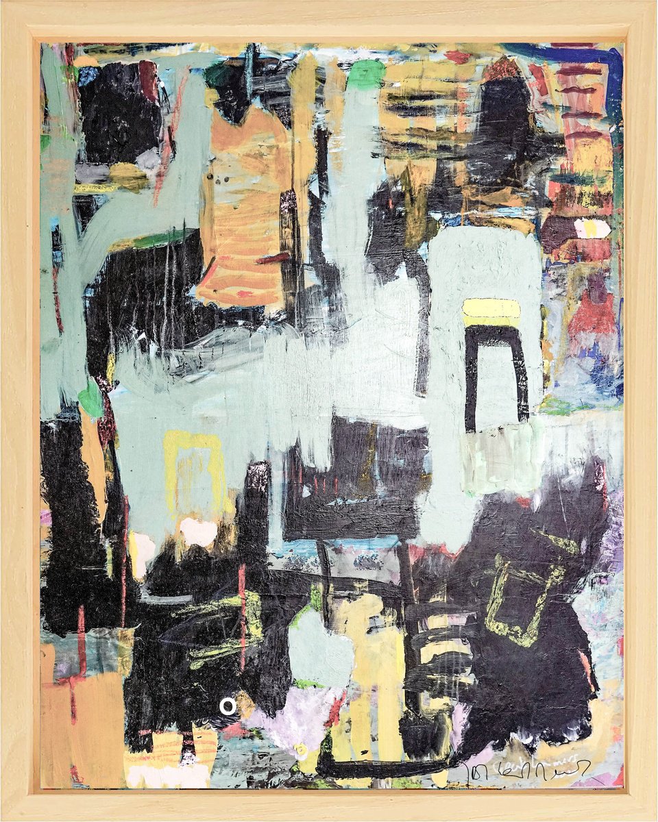 Organic Abstract Acrylic Painting By Geert Lemmers Fpa, 33 X 41, Legacy Of The Past Opus 34, Original Artwork