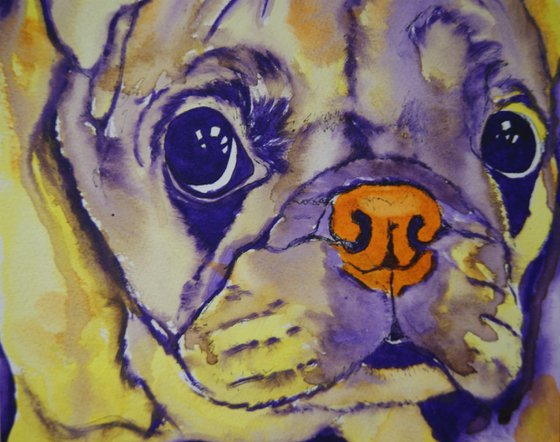 Watercolour Frenchie. Free Shipping