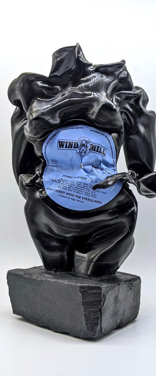 Vinyl Music Record Sculpture - "Cash Hits" by Seona Mason