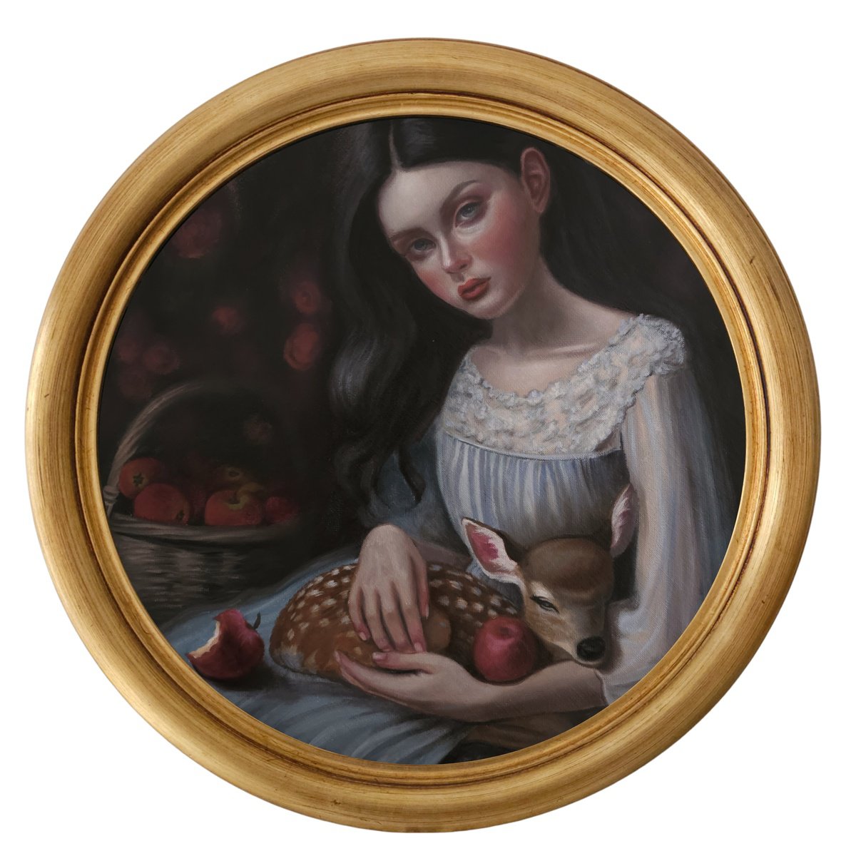 Photorealistic Portrait Oil Painting By Ellisa Hague, 14 X 14, Stolen Souls, Original Artwork