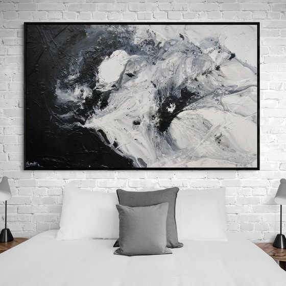 Black Rapture 160cm x 100cm Textured Abstract Art