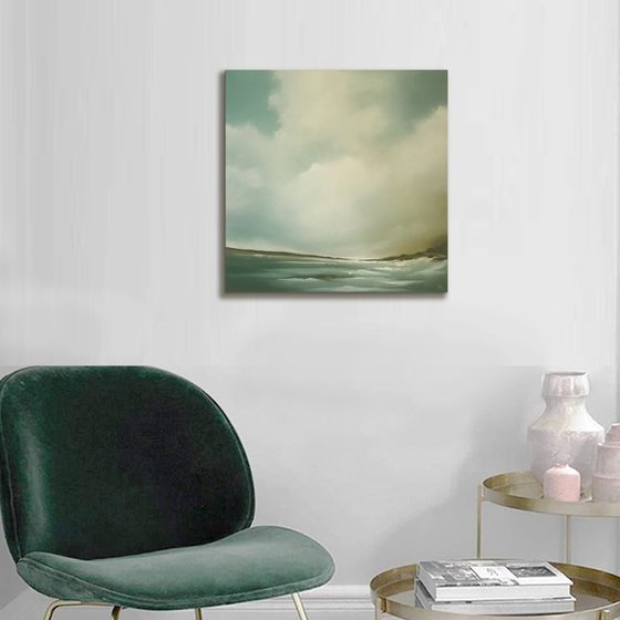 The Clouds Above Us - Original Seascape Oil Painting on Stretched Canvas