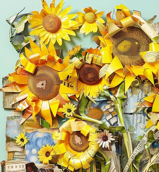 3D sunflowers sculpture