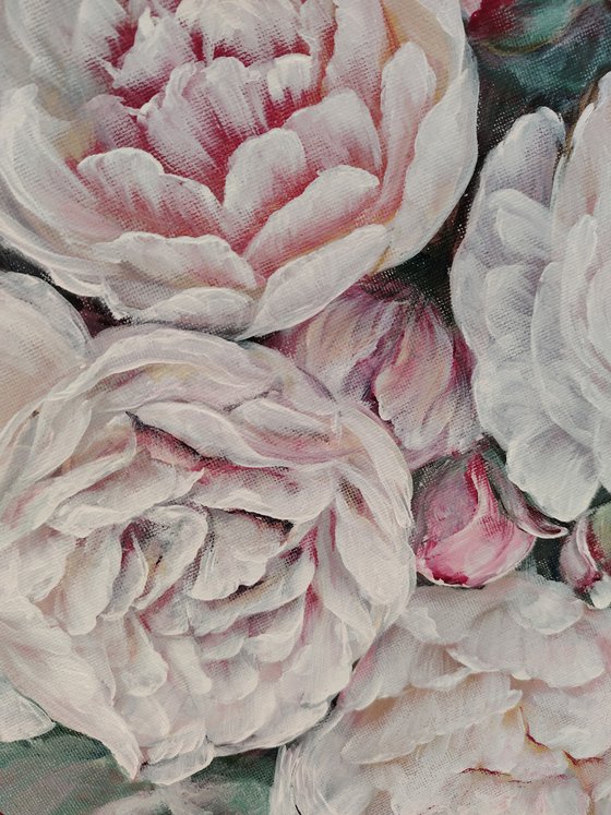 Gentle Pionies. Original.