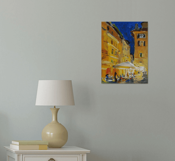 Evening cafe . Streets of Italy