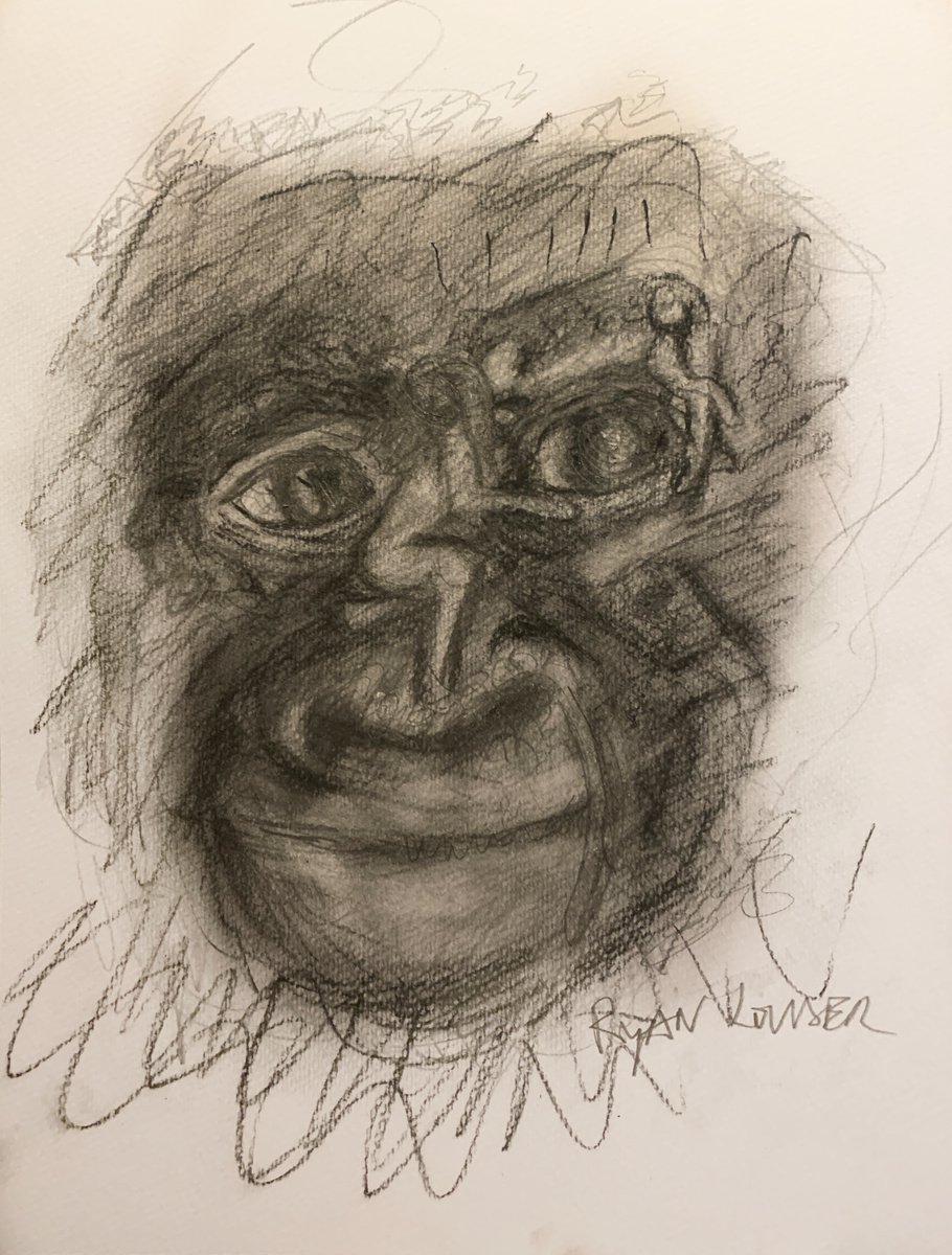 Study of a Gorillas Face by Ryan  Louder