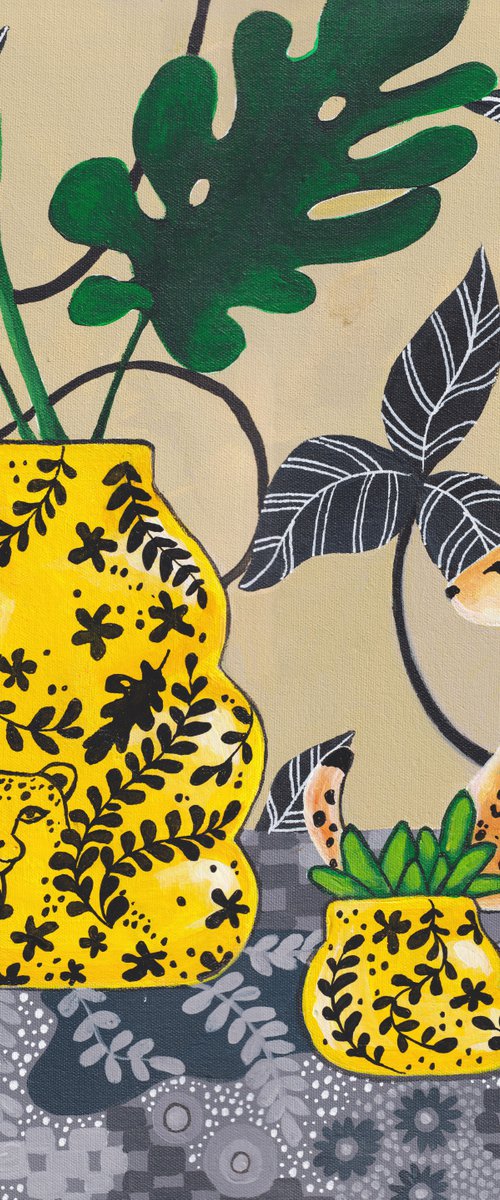 "Leopard" Maximalist Modern Matisse-Inspired Original Painting by Alexandra Dobreikin