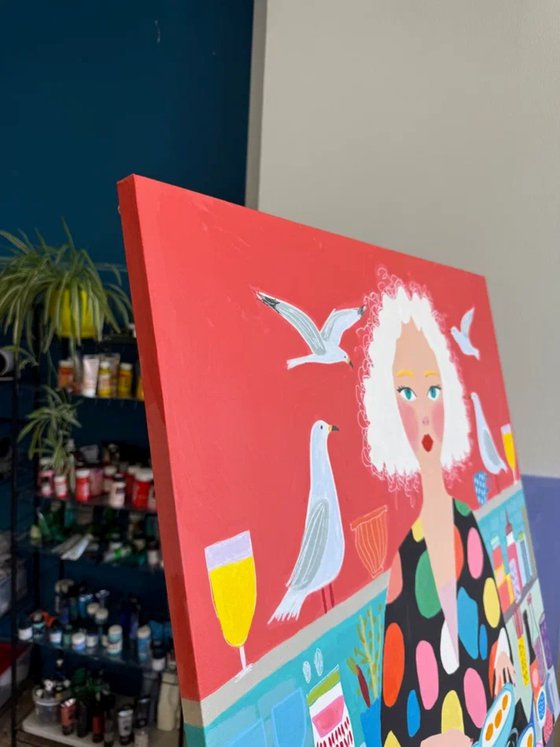 Whimsical Kitchen Woman