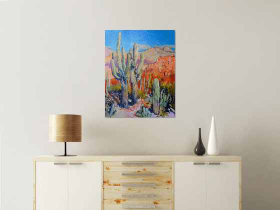 Saguaro Cactuses in the Desert