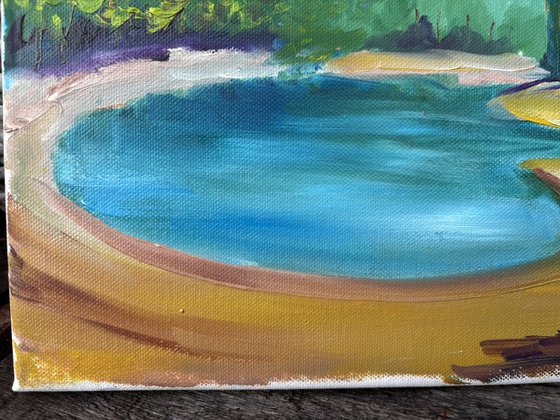 Lake in the forest. Pleinair